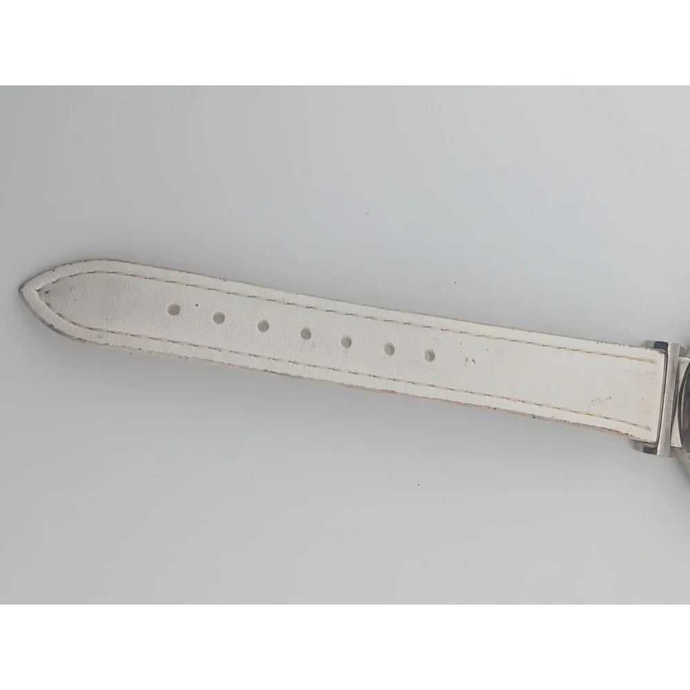 Mateo Watch Women 38mm Case Pink Dial White Leather Band- New‎ Battery